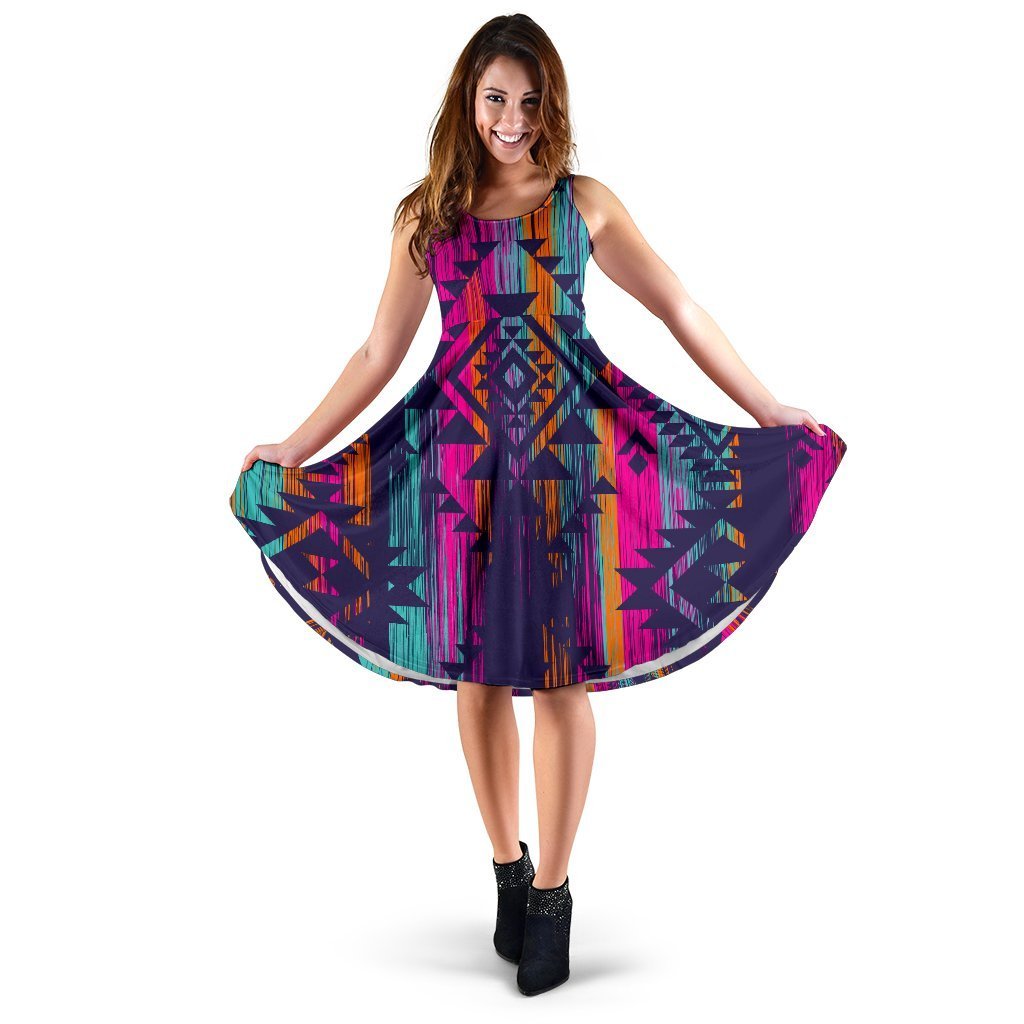 Native Tribal Aztec Pattern Print Women's Dress