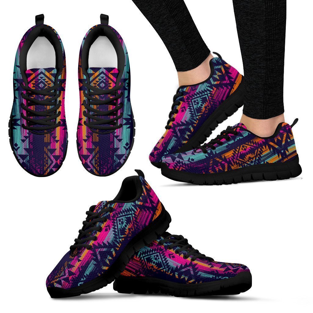 Native Tribal Aztec Pattern Print Women's Sneakers