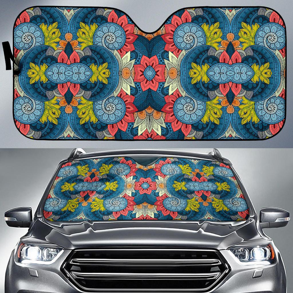 Native Tribal Bohemian Pattern Print Car Sun Shade