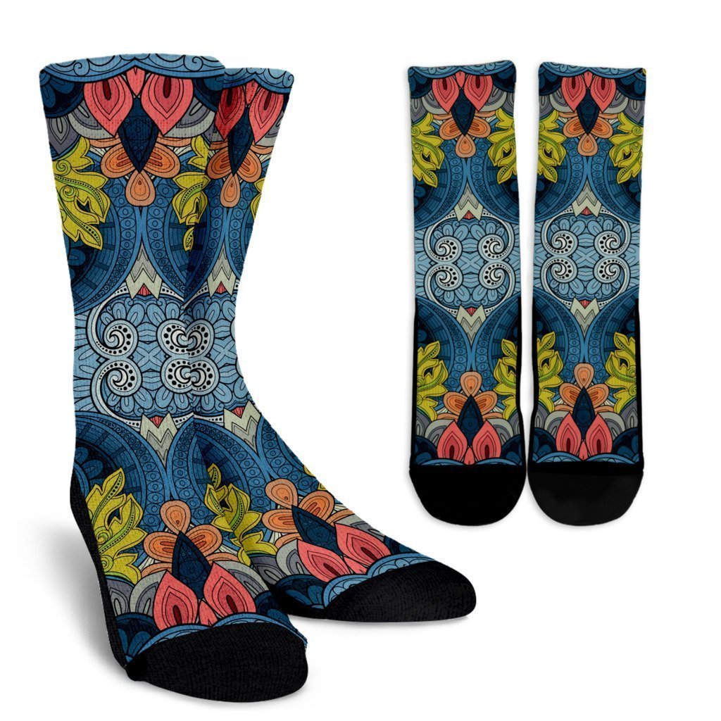 Native Tribal Bohemian Pattern Print Crew Socks