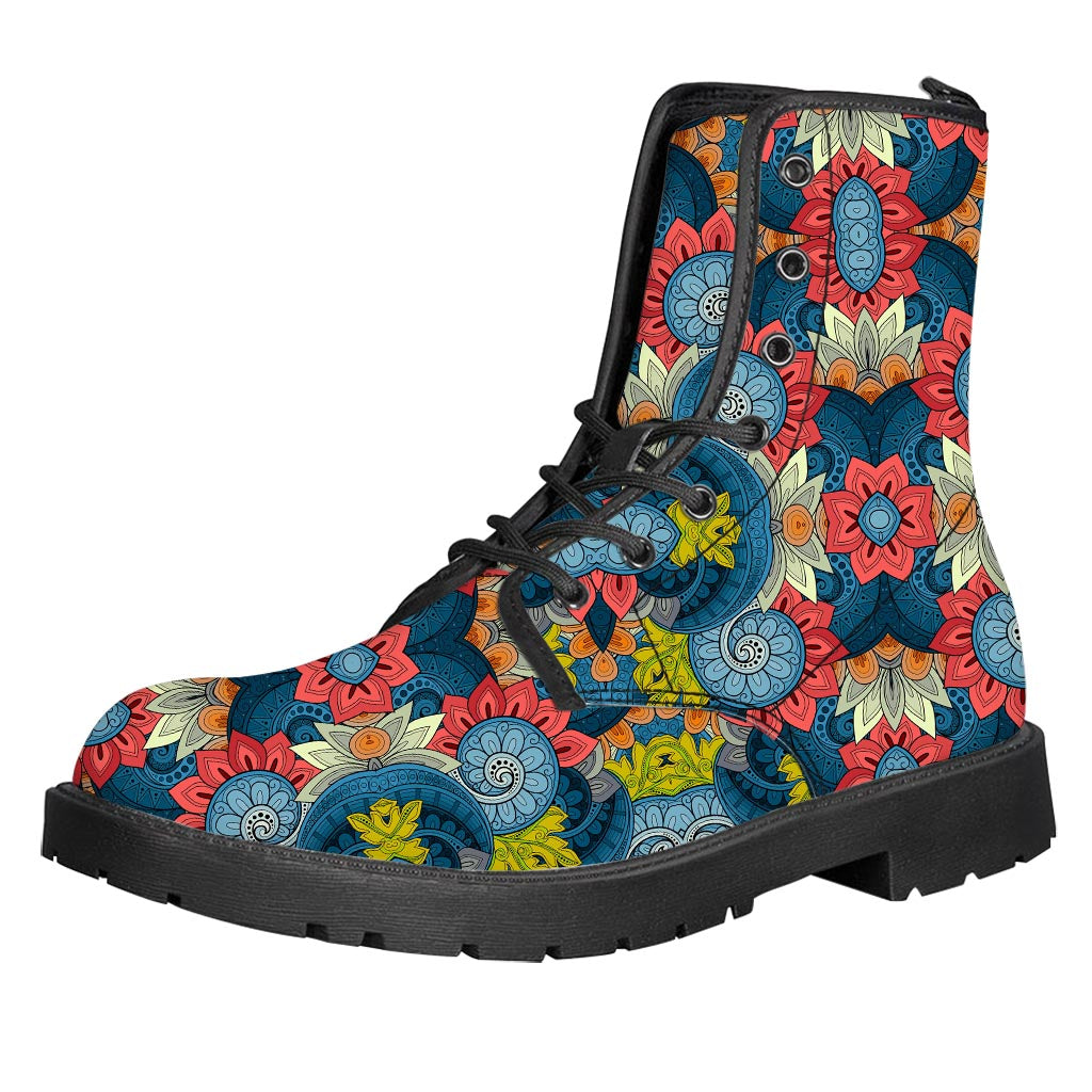 Native Tribal Bohemian Pattern Print Leather Boots