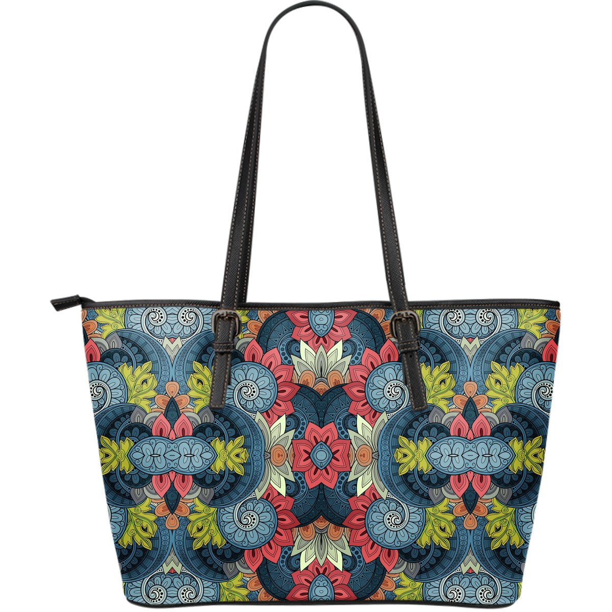 Native Tribal Bohemian Pattern Print Leather Tote Bag