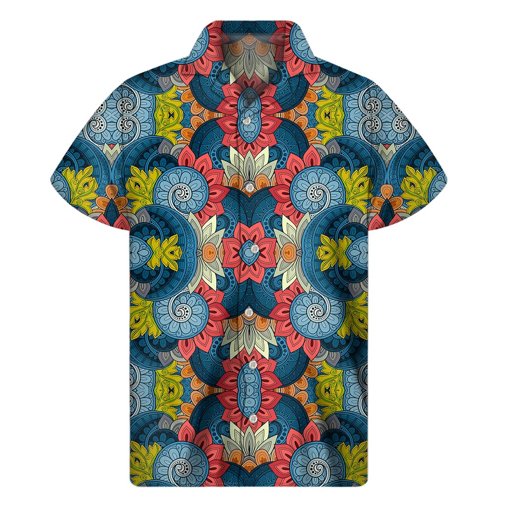 Native Tribal Bohemian Pattern Print Men's Short Sleeve Shirt