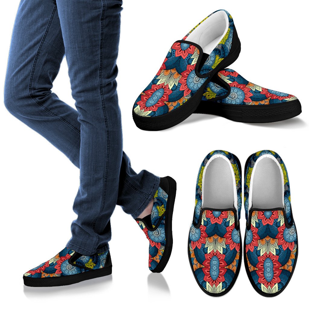 Native Tribal Bohemian Pattern Print Men's Slip On Shoes