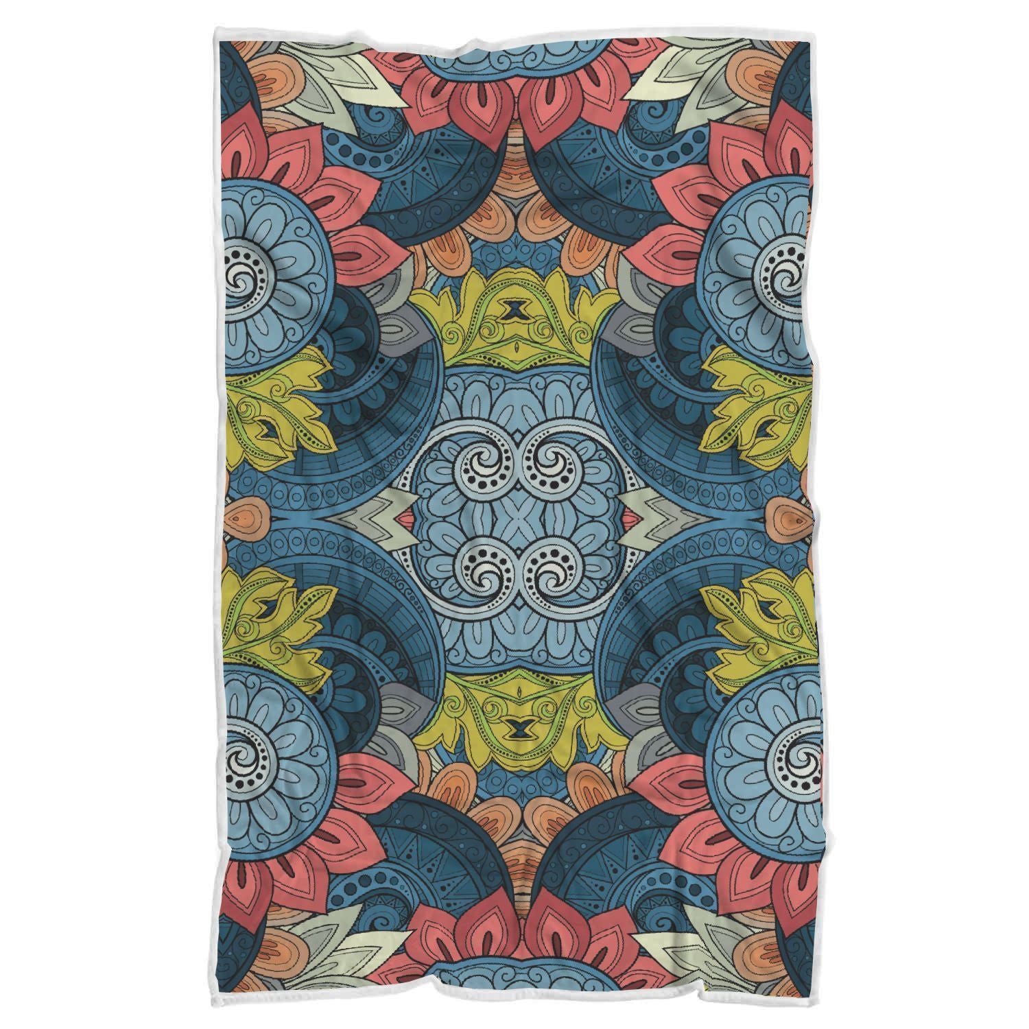 Native Tribal Bohemian Pattern Print Sherpa Blanket