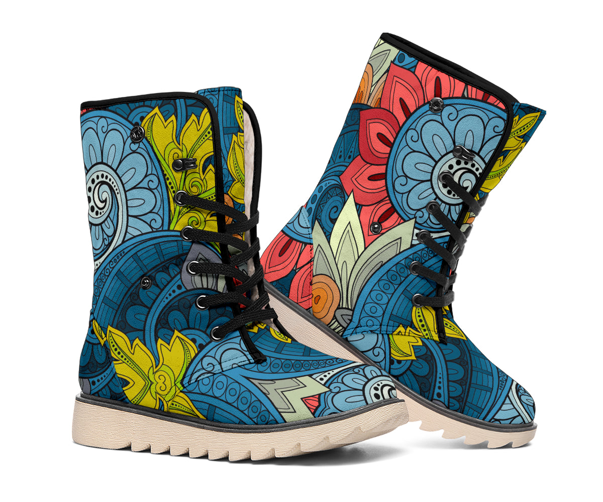 Native Tribal Bohemian Pattern Print Winter Boots