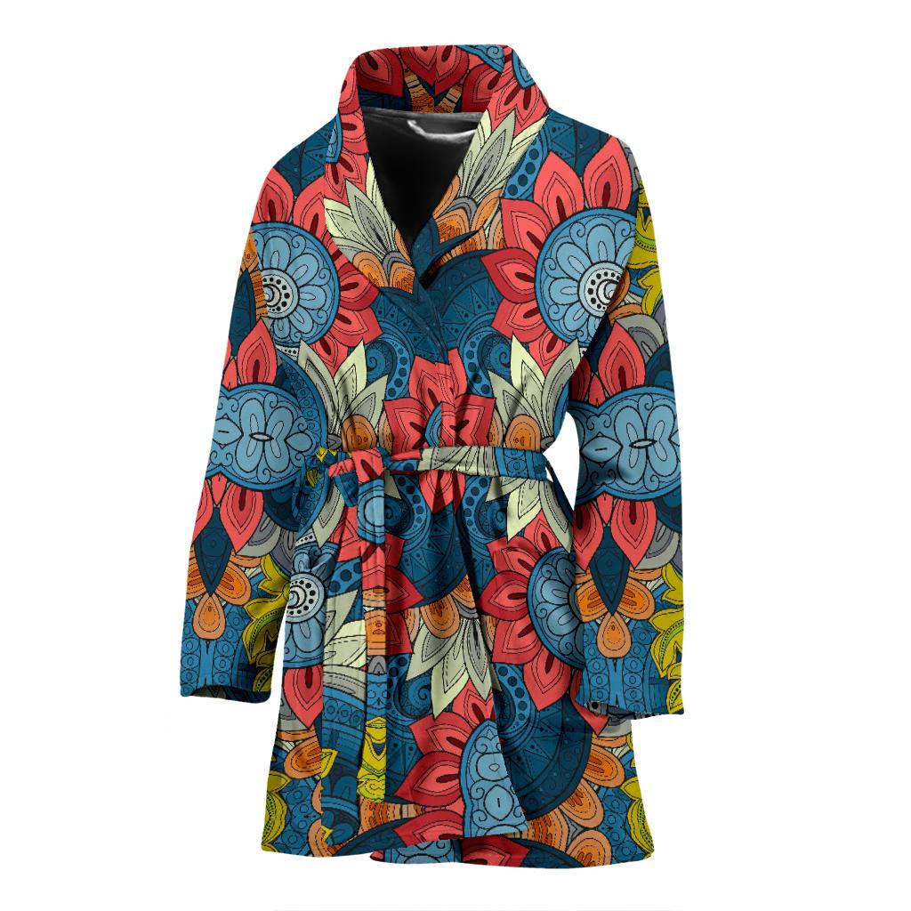 Native Tribal Bohemian Pattern Print Women's Bathrobe