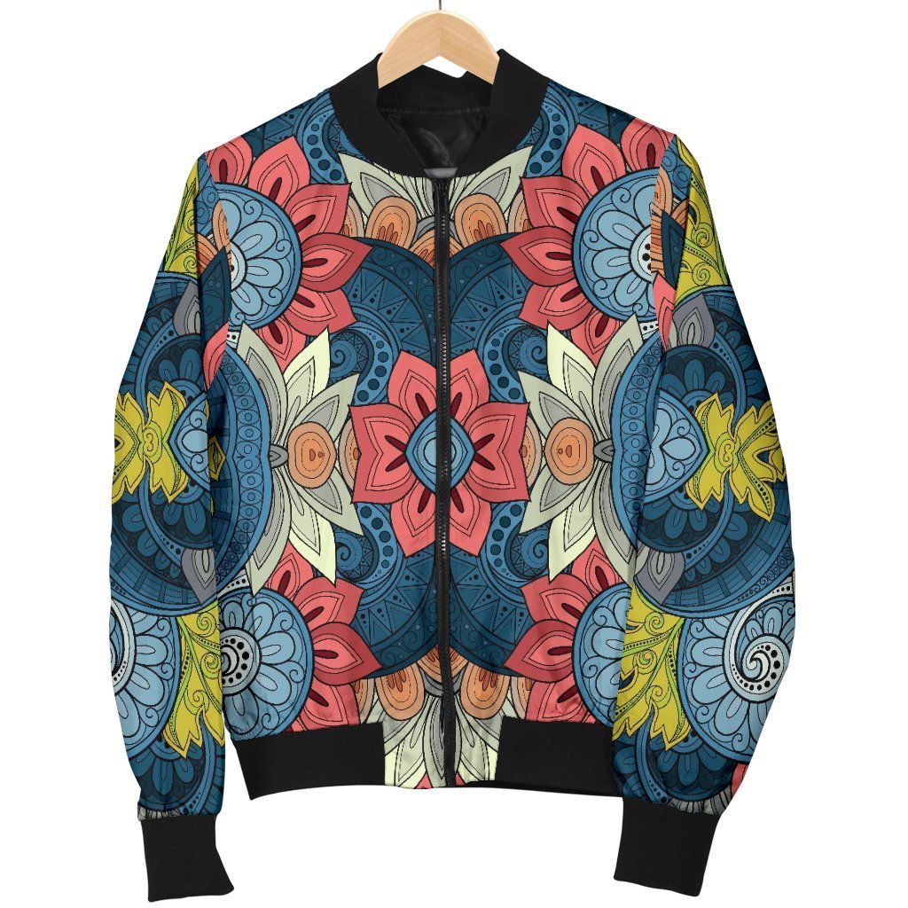 Native Tribal Bohemian Pattern Print Women's Bomber Jacket