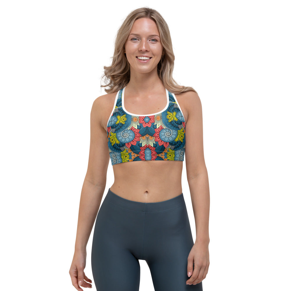 Native Tribal Bohemian Pattern Print Women's Sports Bra