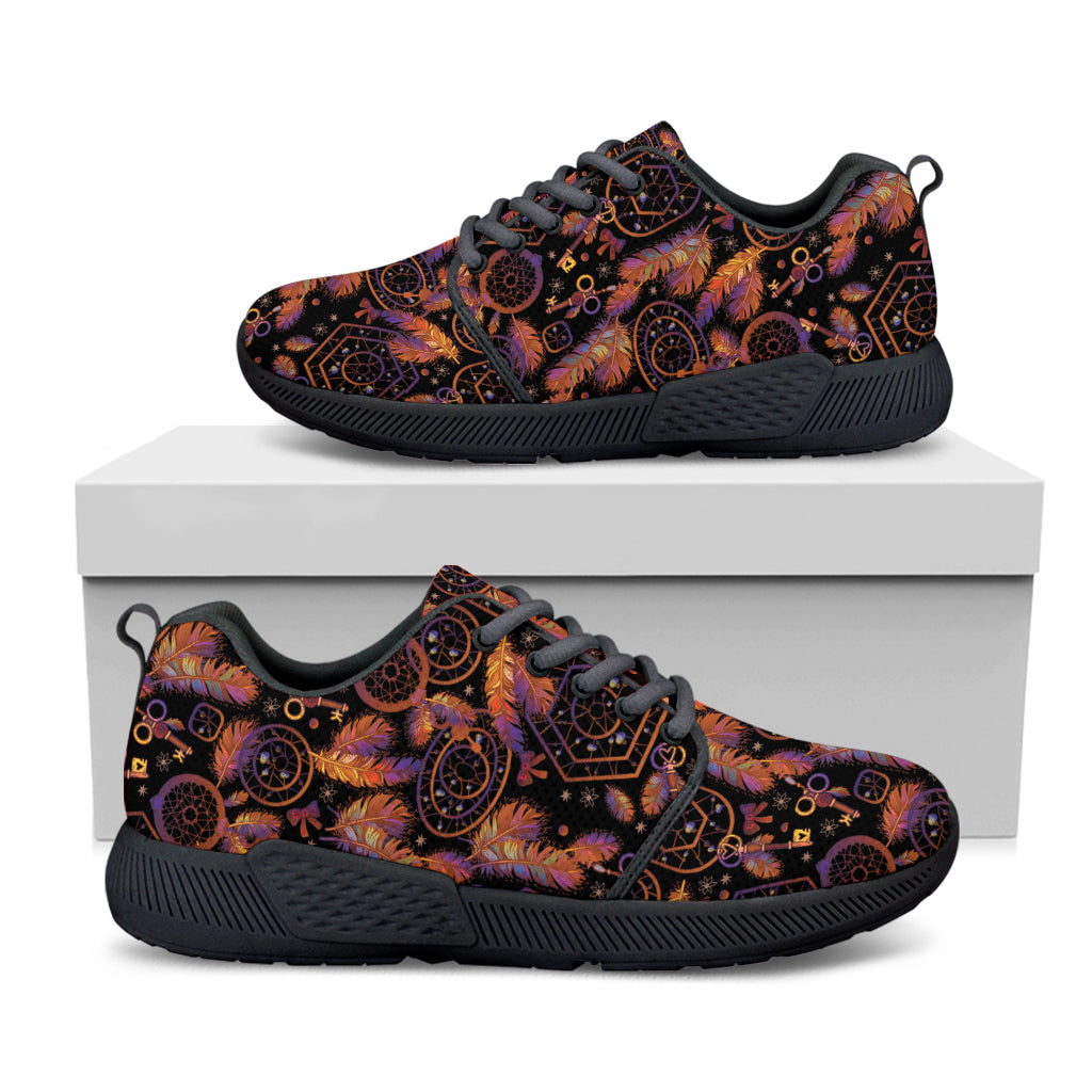 Native Tribal Dream Catcher Print Black Athletic Shoes