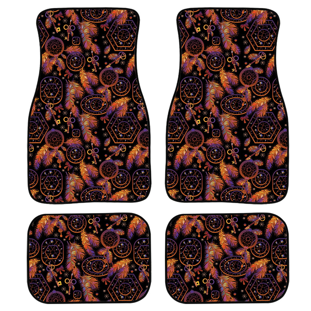 Native Tribal Dream Catcher Print Front and Back Car Floor Mats