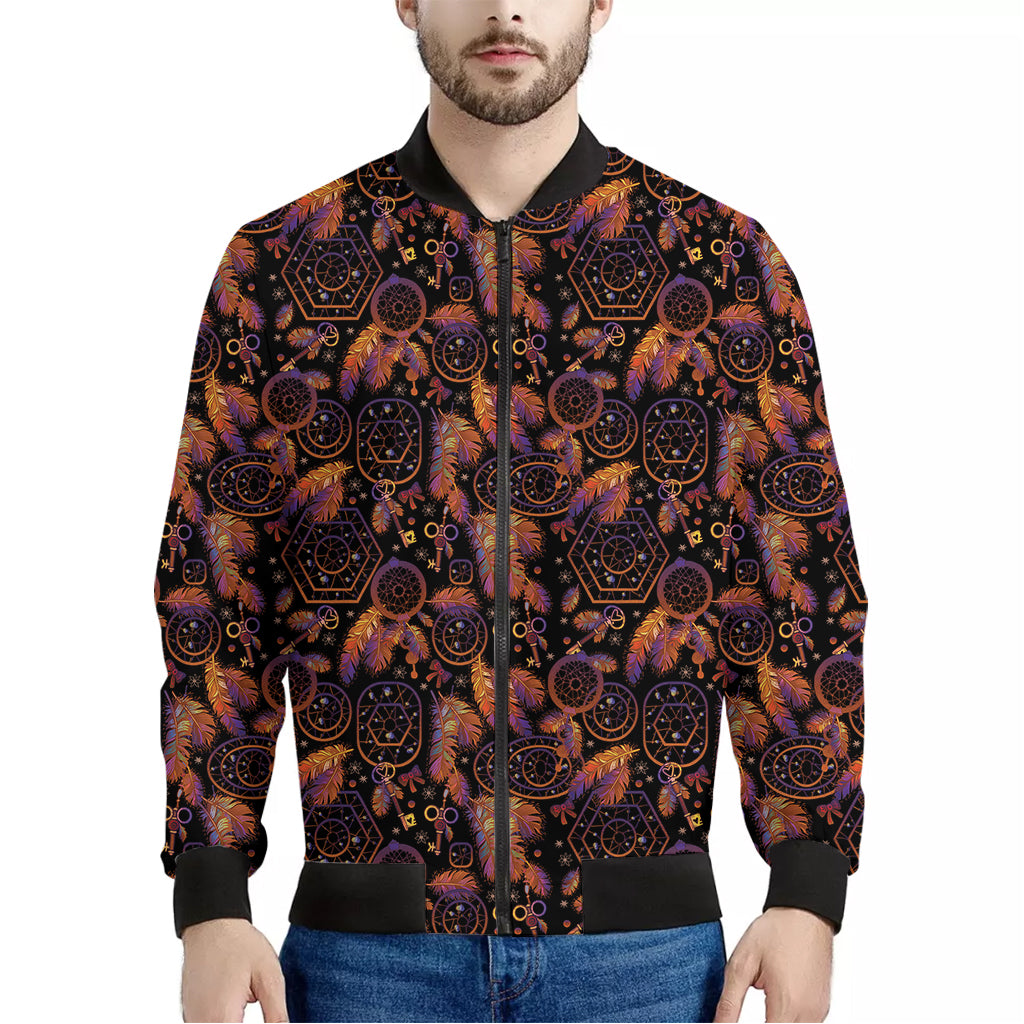 Native Tribal Dream Catcher Print Men's Bomber Jacket