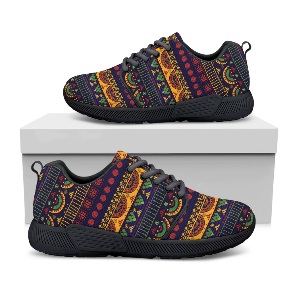 Native Tribal Indian Pattern Print Black Athletic Shoes