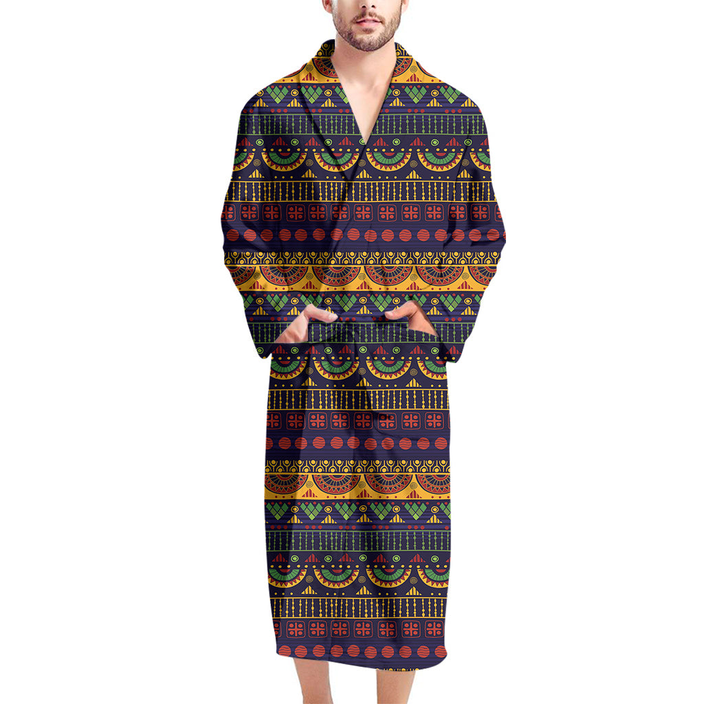 Native Tribal Indian Pattern Print Men's Bathrobe