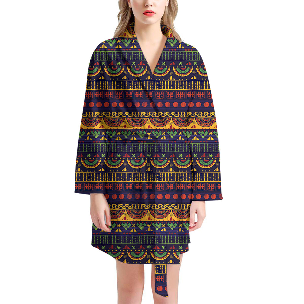 Native Tribal Indian Pattern Print Women's Bathrobe