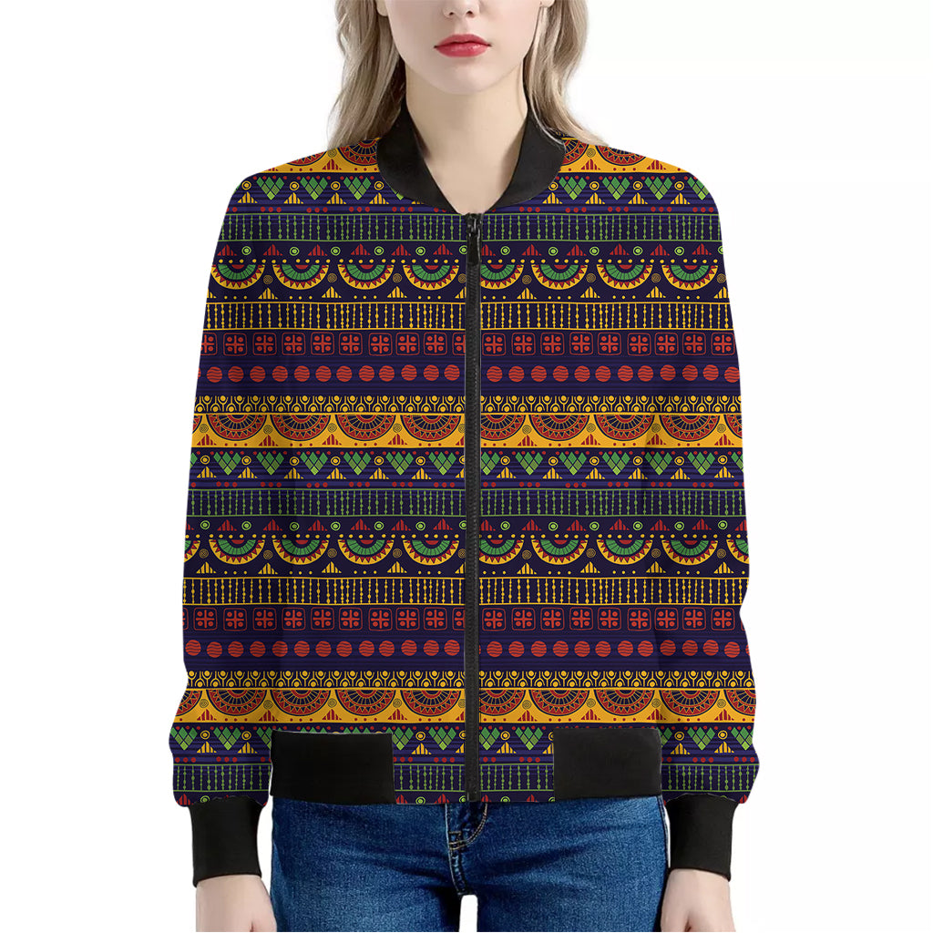 Native Tribal Indian Pattern Print Women's Bomber Jacket