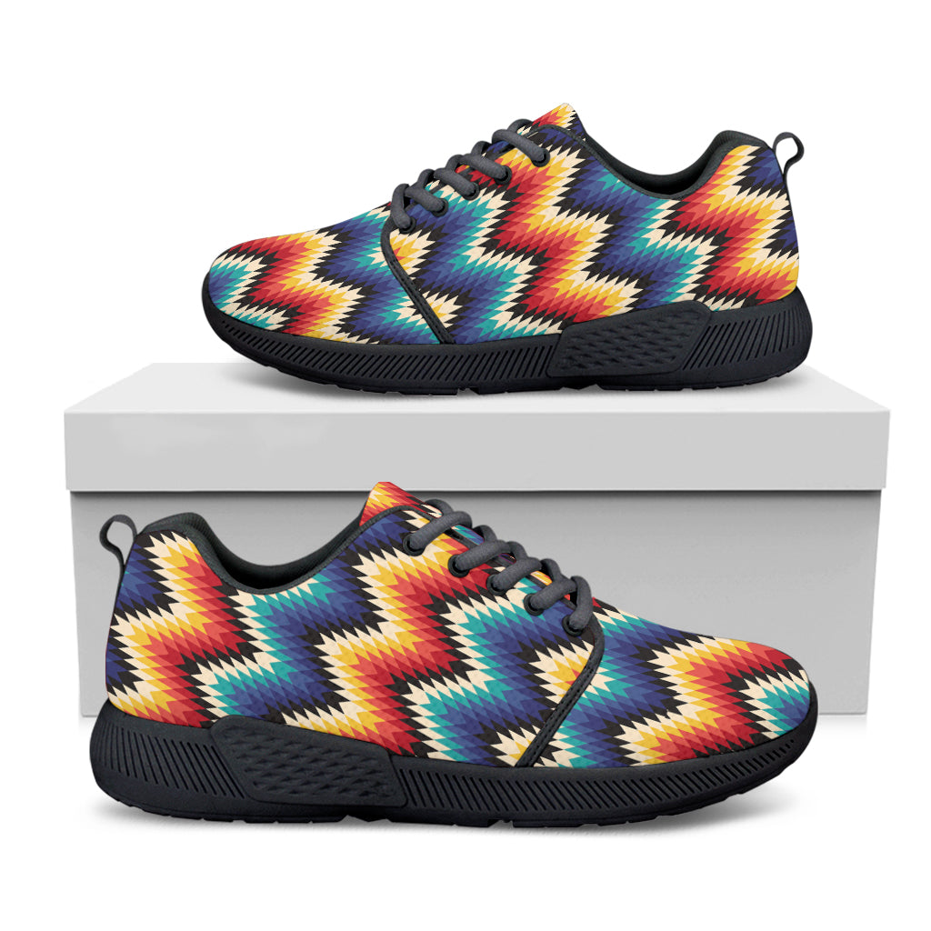 Native Tribal Inspired Pattern Print Black Athletic Shoes