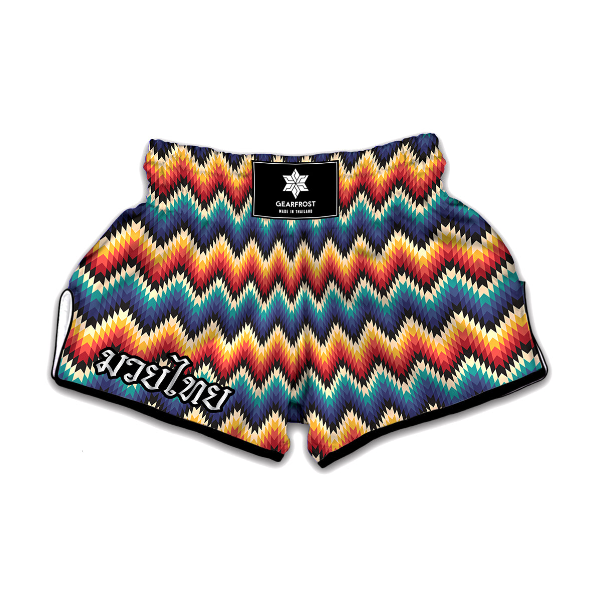 Native Tribal Inspired Pattern Print Muay Thai Boxing Shorts