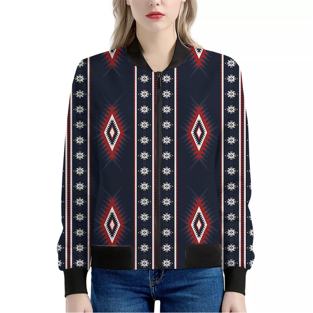 Native Tribal Navajo Pattern Print Women's Bomber Jacket