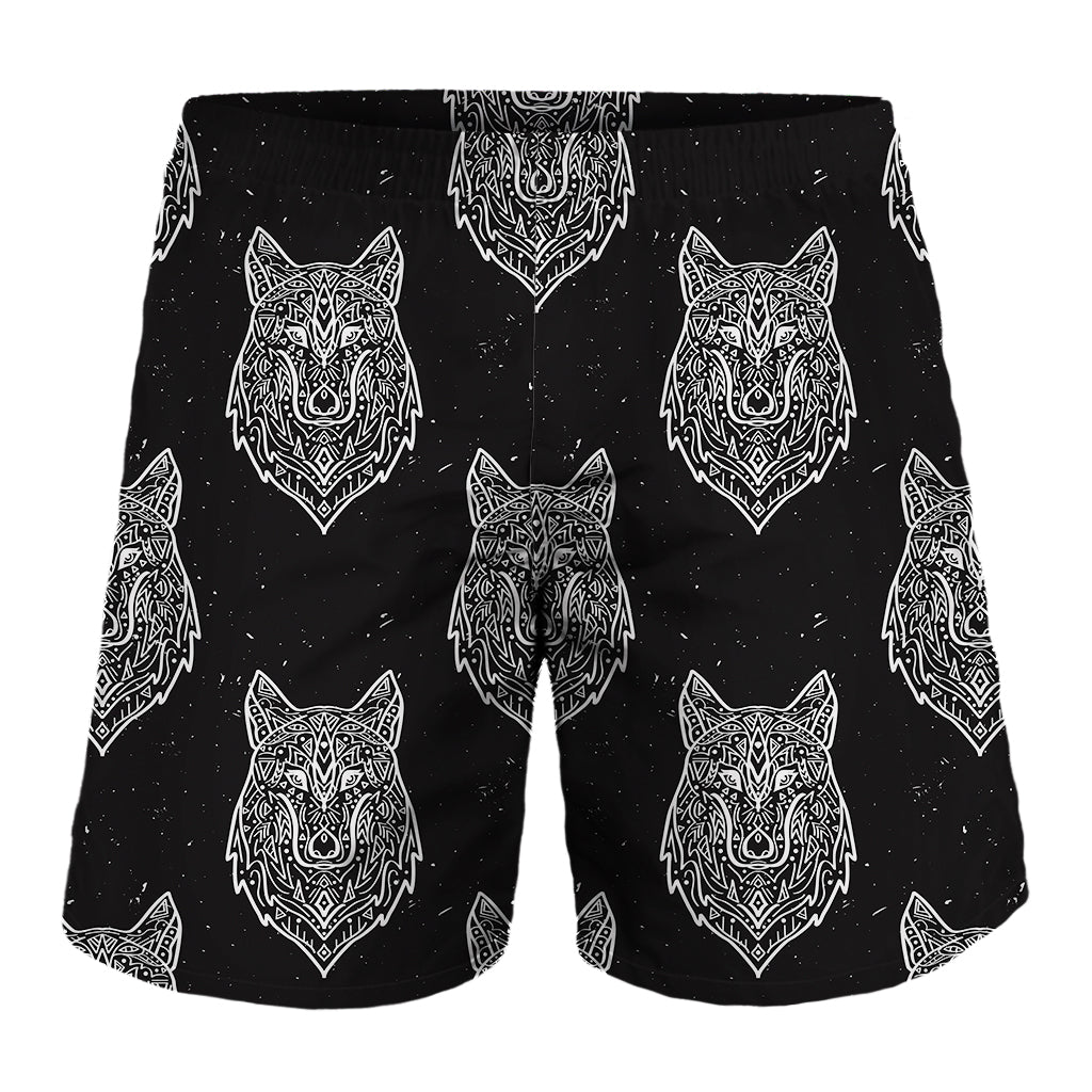 Native Tribal Wolf Pattern Print Men's Shorts