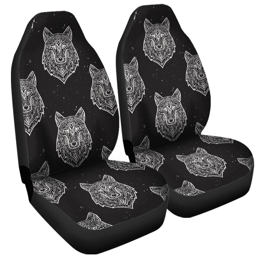 Native Tribal Wolf Pattern Print Universal Fit Car Seat Covers