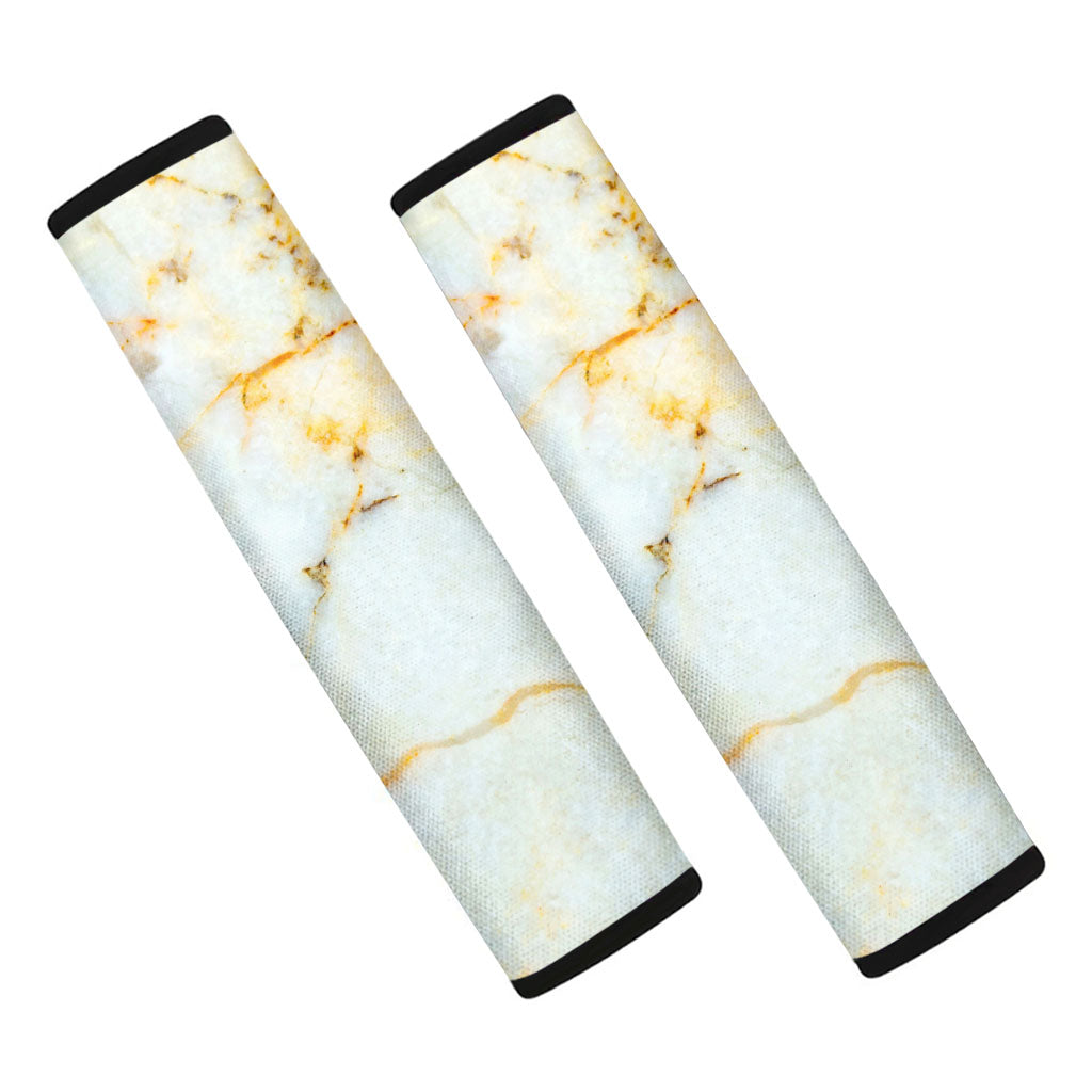 Natural Gold Marble Print Car Seat Belt Covers