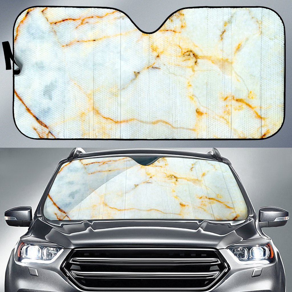 Natural Gold Marble Print Car Sun Shade