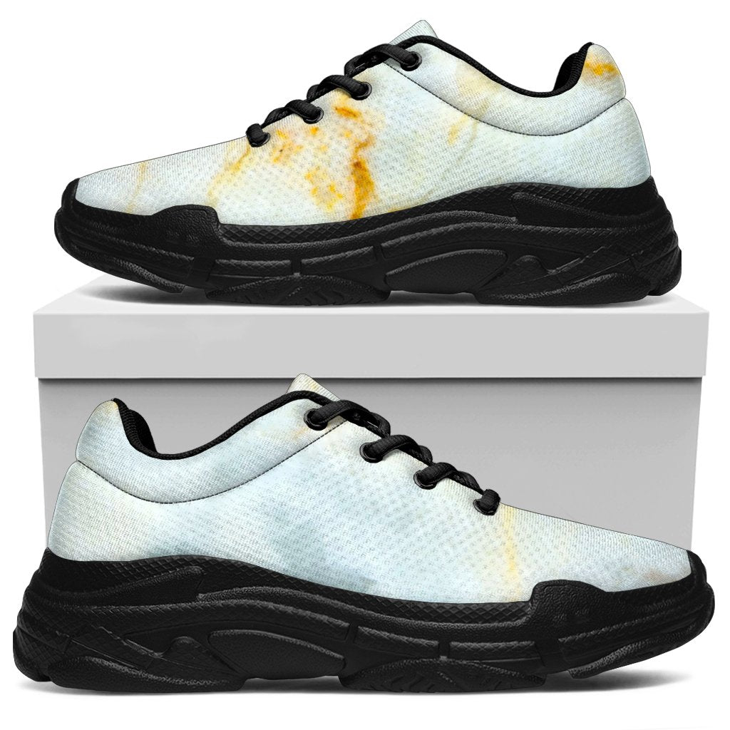 Natural Gold Marble Print Chunky Sneakers