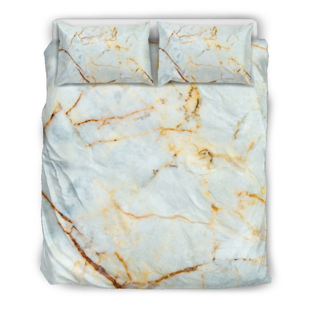 Natural Gold Marble Print Duvet Cover Bedding Set