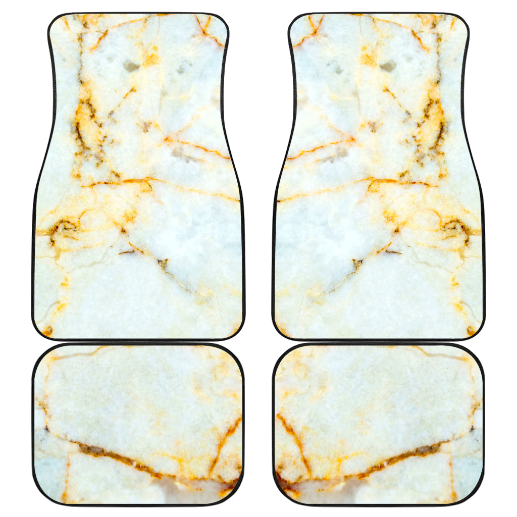 Natural Gold Marble Print Front and Back Car Floor Mats