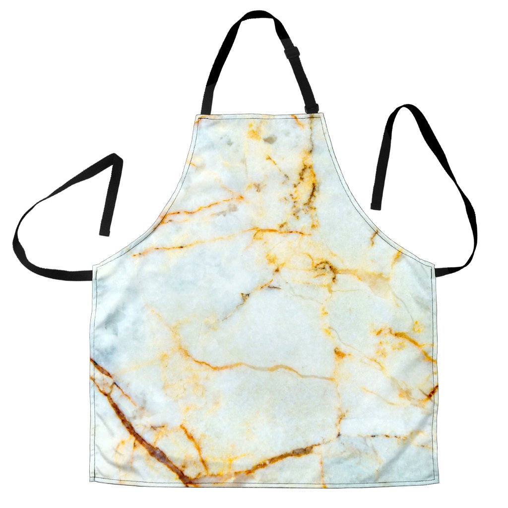 Natural Gold Marble Print Men's Apron