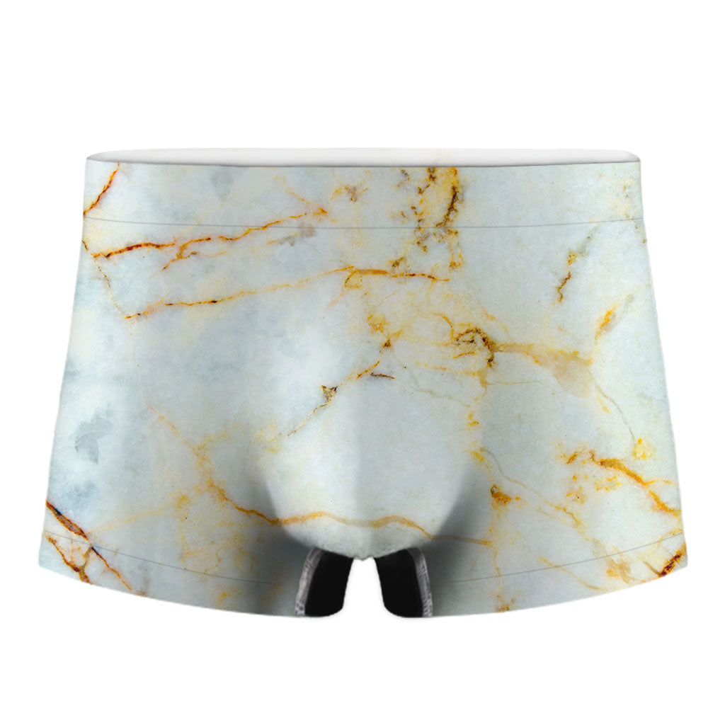 Natural Gold Marble Print Men's Boxer Briefs