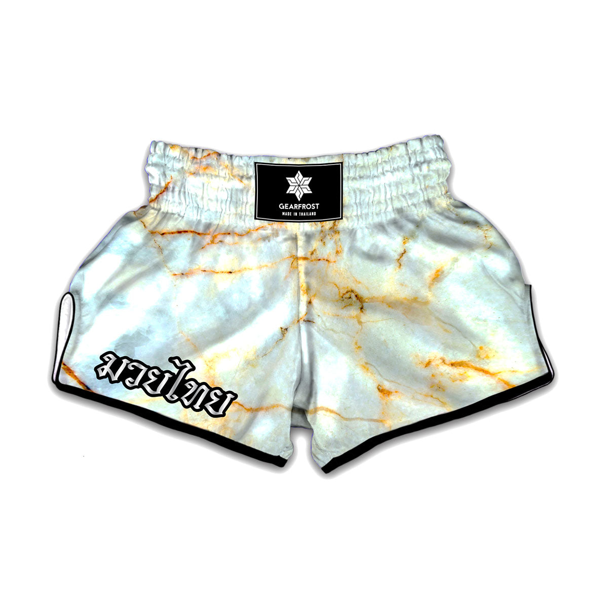 Natural Gold Marble Print Muay Thai Boxing Shorts