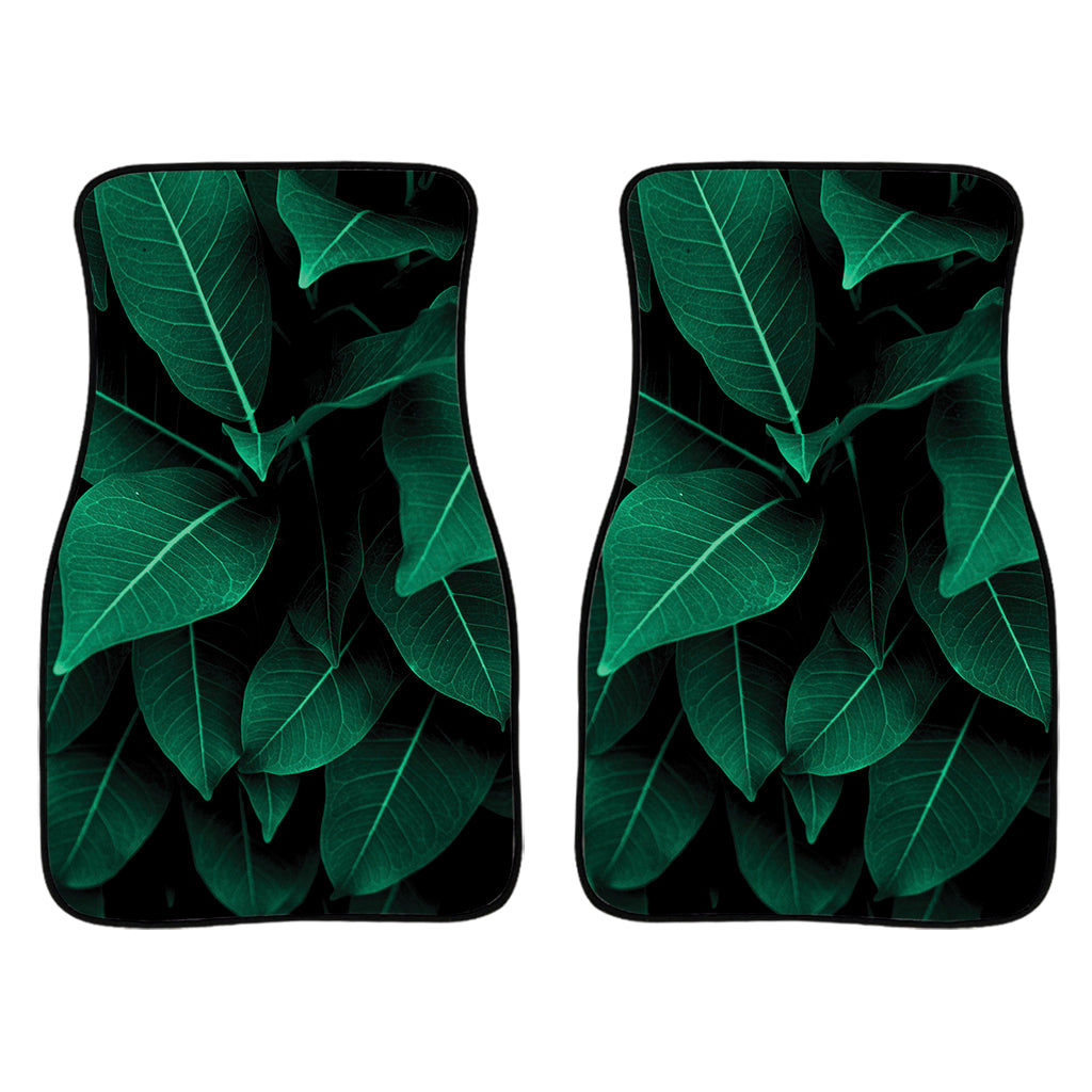 Natural Green Leaf Print Front Car Floor Mats