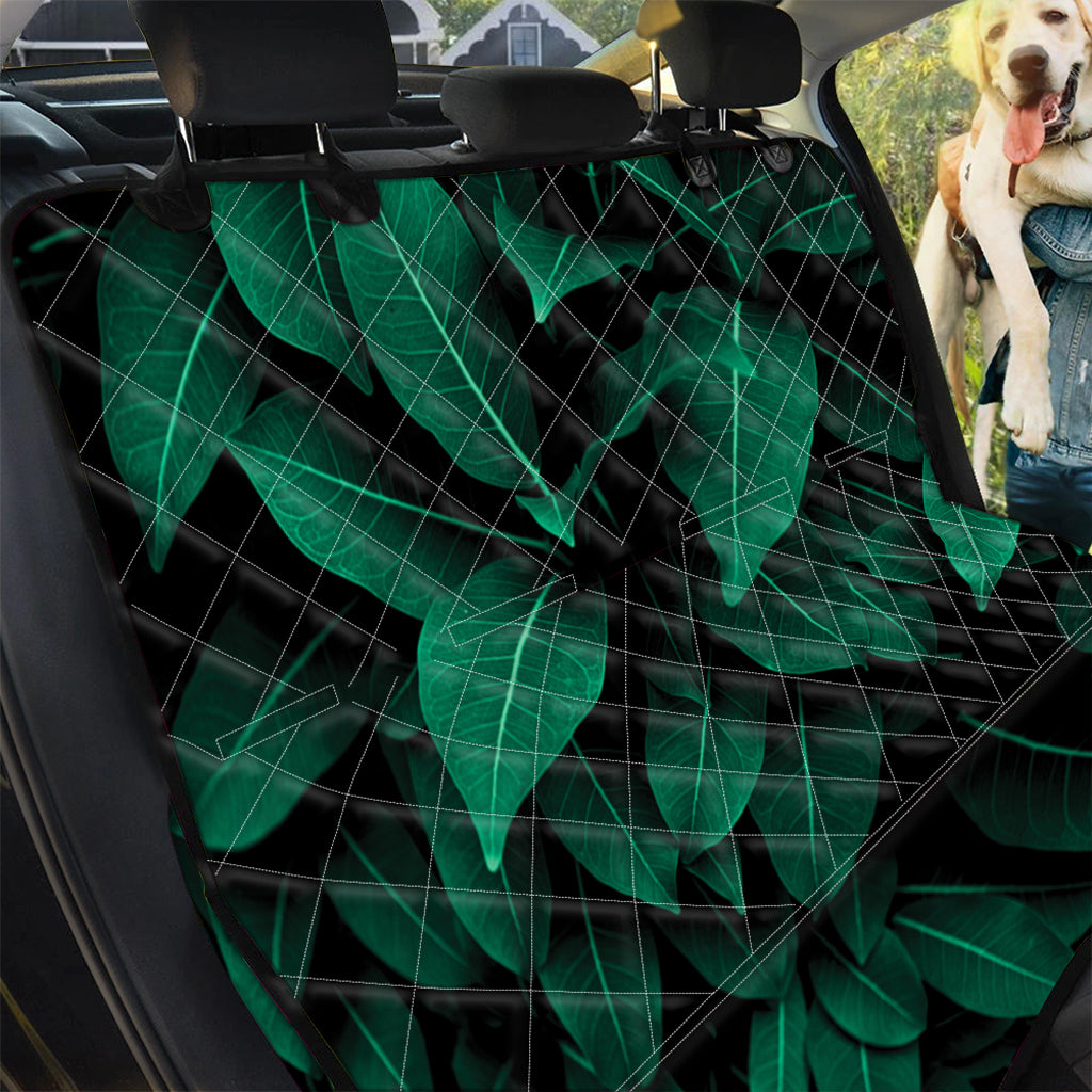 Natural Green Leaf Print Pet Car Back Seat Cover