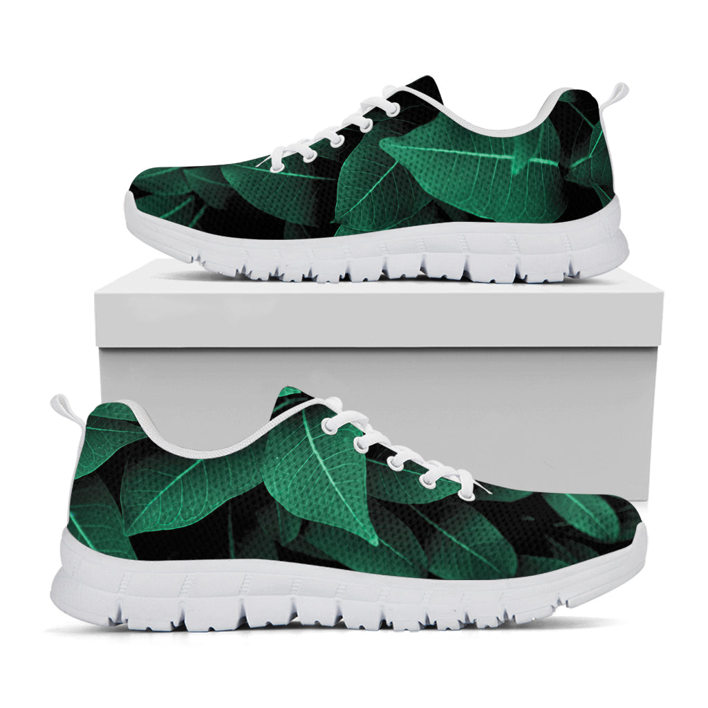 Natural Green Leaf Print White Sneakers