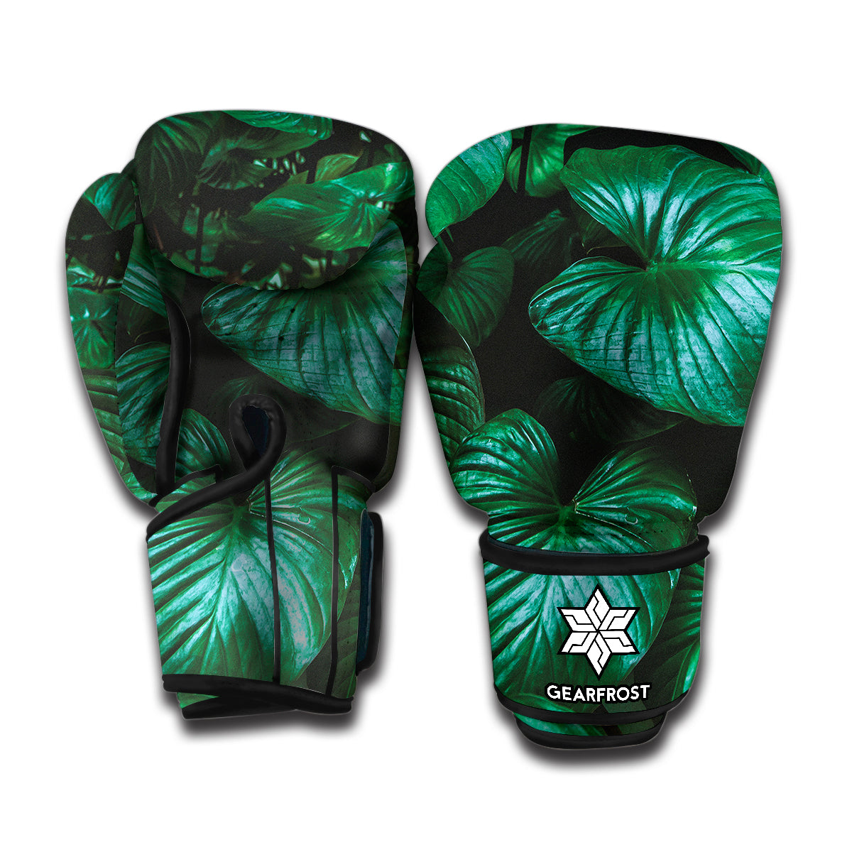 Natural Tropical Leaf Print Boxing Gloves