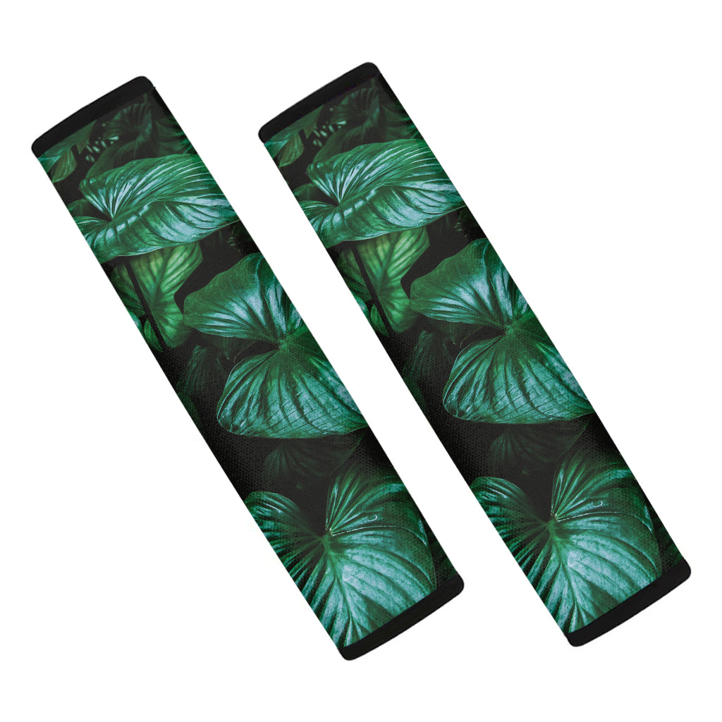 Natural Tropical Leaf Print Car Seat Belt Covers