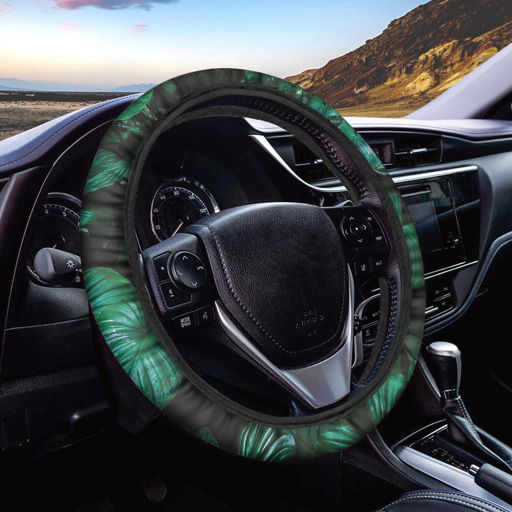 Natural Tropical Leaf Print Car Steering Wheel Cover