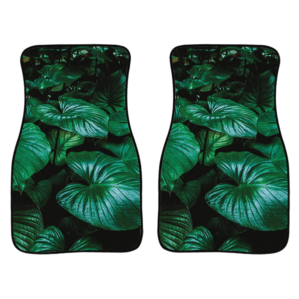 Natural Tropical Leaf Print Front Car Floor Mats