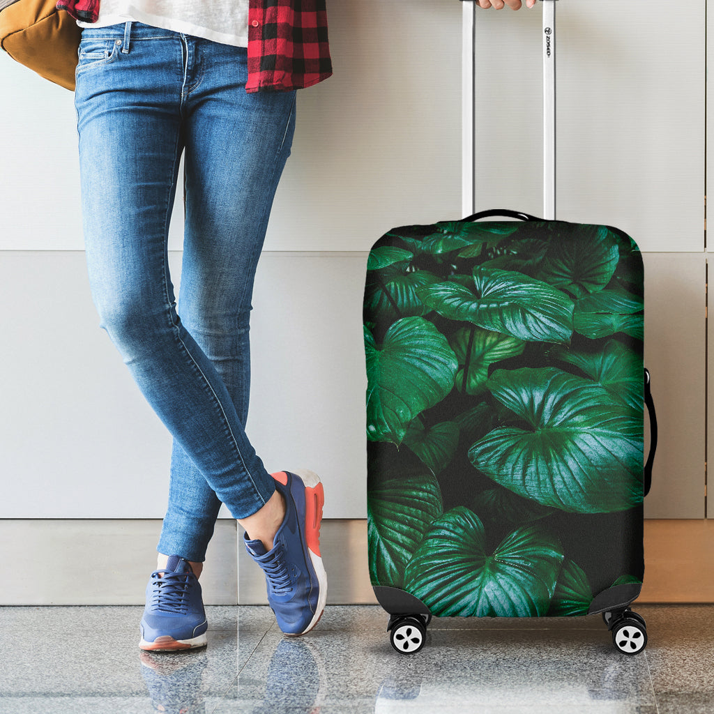 Natural Tropical Leaf Print Luggage Cover