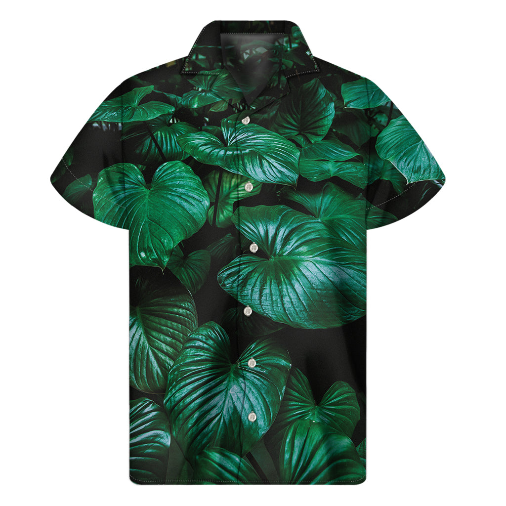 Natural Tropical Leaf Print Men's Short Sleeve Shirt