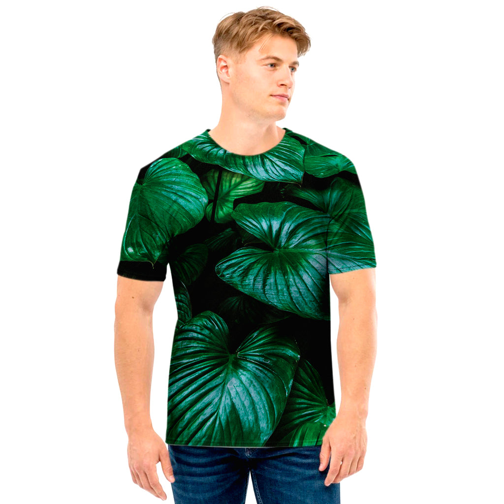 Natural Tropical Leaf Print Men's T-Shirt