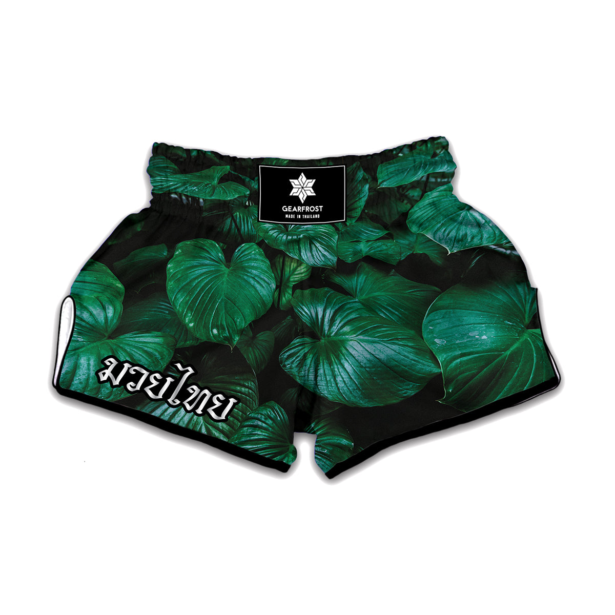 Natural Tropical Leaf Print Muay Thai Boxing Shorts