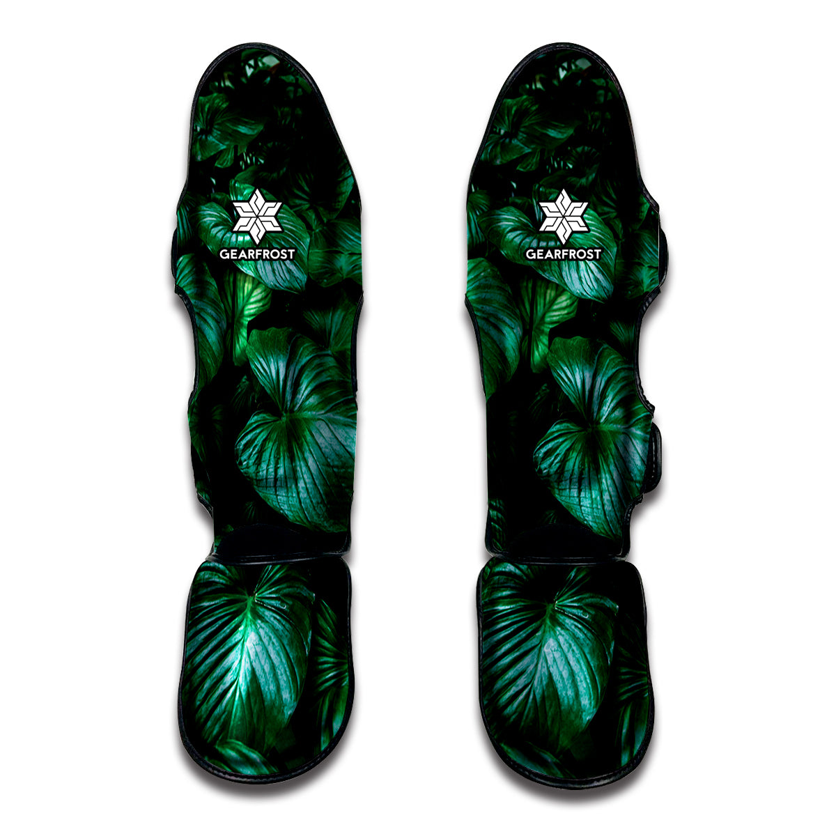 Natural Tropical Leaf Print Muay Thai Shin Guards