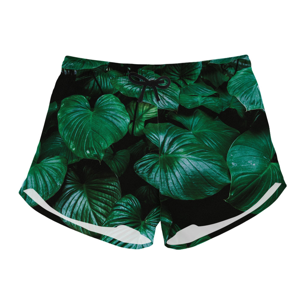 Natural Tropical Leaf Print Women's Shorts