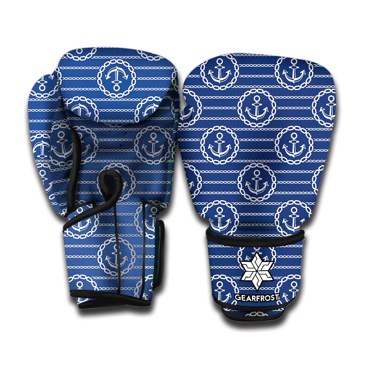 Nautical Anchor Pattern Print Boxing Gloves