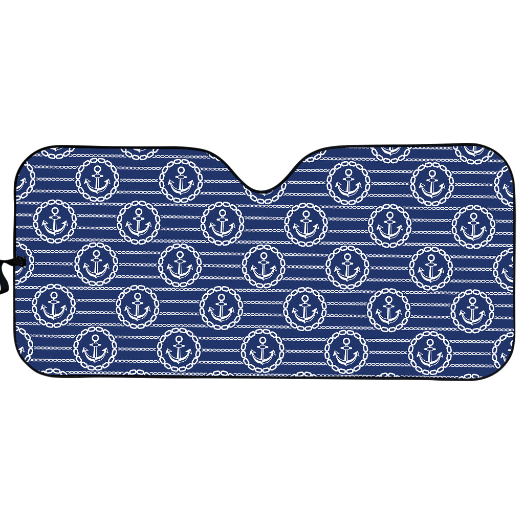 Nautical Anchor Pattern Print Car Sun Shade