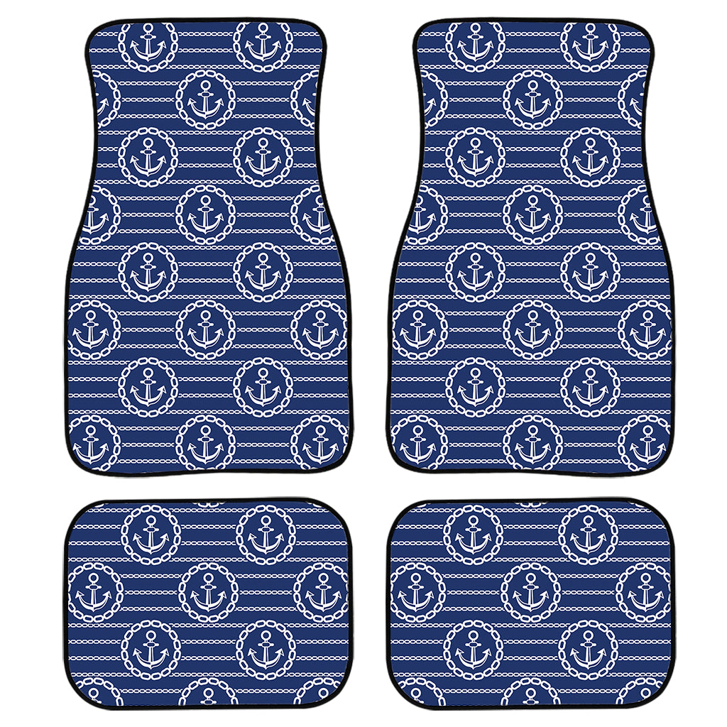 Nautical Anchor Pattern Print Front and Back Car Floor Mats