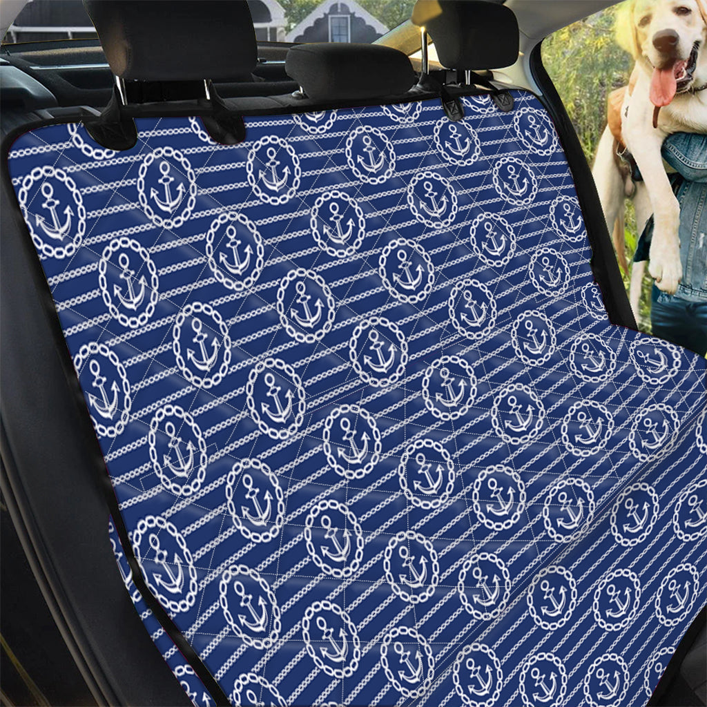 Nautical Anchor Pattern Print Pet Car Back Seat Cover